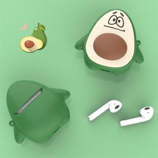 Cartoon Avocado Silicone Case For Apple Airpods 1/2 Earphone Protective Cover Shell With Lanyard