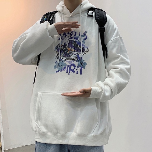 ZHELIHANGFEI Áo Hoodie Dài Tay Form Rộng Phong Cách Preppy