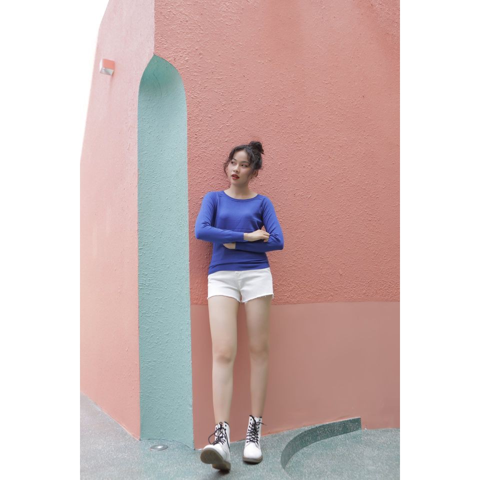 ÁO LEN CỔ TRÒN TRƠN TAY DÀI- NGÂN ROXY | BigBuy360 - bigbuy360.vn