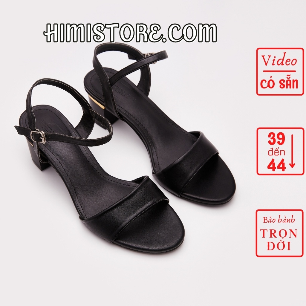 [CÓ SẴN] Giày Sandal Size Lớn Nữ 39 Đến 44 Gót Vuông 5cm Công Sở Basic Thương Hiệu Himistore