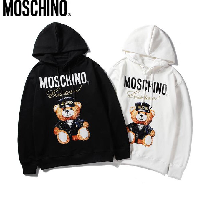Áo Hoodie Chất Liệu Vải Cotton Có In Hoạ Tiết Moschino Thời Trang