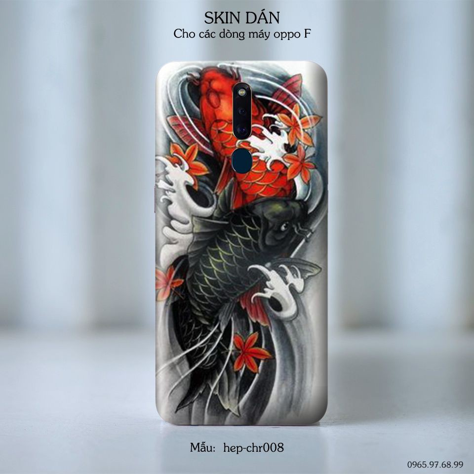 Skin dán cho các dòng điện thoại Oppo F5 - F7 - F9 - F11 in hình cá chép cực đẹp