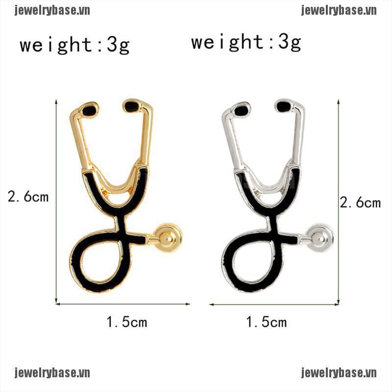 [Base] Fashion Gold Silver Plated Stethoscope Brooch Pin Nurse Jewelry Medical Jewelry Gift [VN]