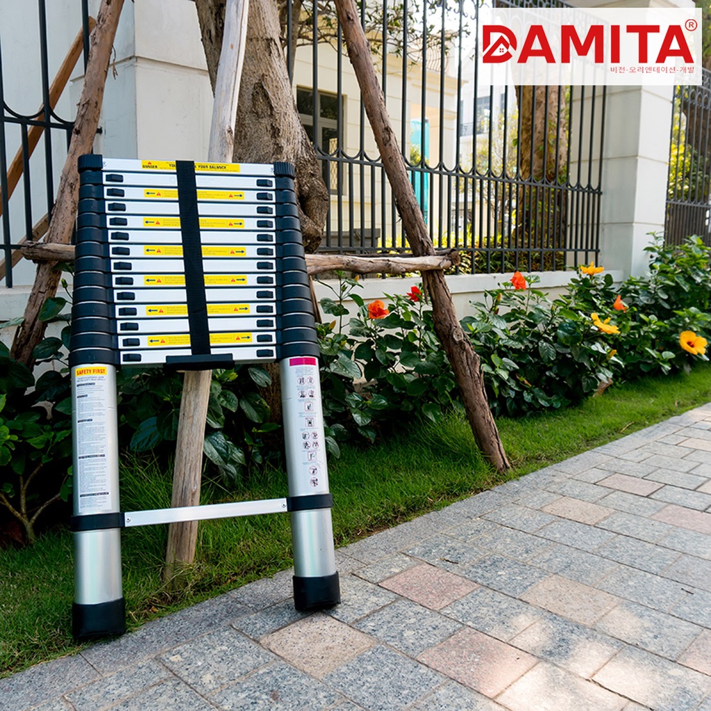 Thang nhôm rút đơn cao cấp 3.2m  PRO DAMITA Hàn Quốc. Kiểm tra hàng trước khi nhận sản phẩm. Bảo hành 24 tháng tại hãng