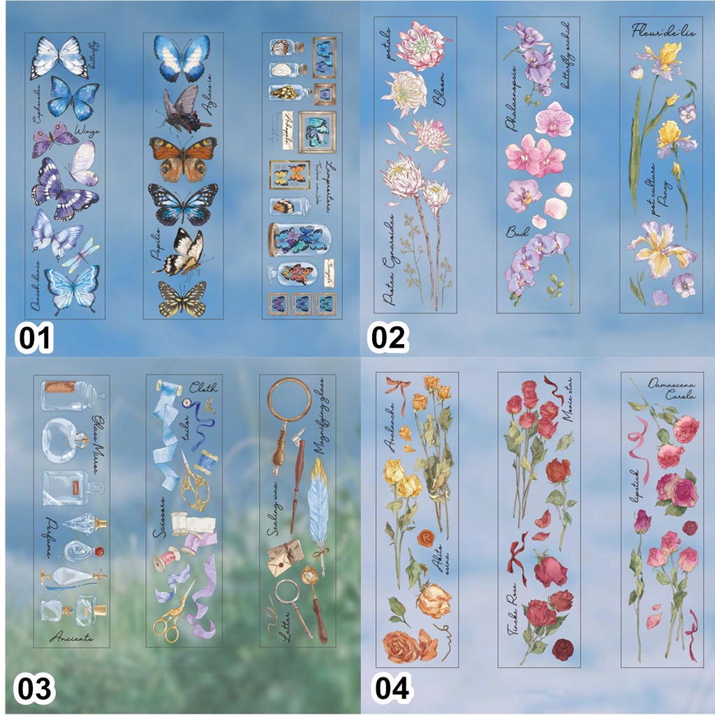 Miếng Dán Trong Suốt Họa Tiết Hoạt Hình Chống Thấm Nước Độc Đáo Trang Trí Sổ Tay/ Album Ảnh