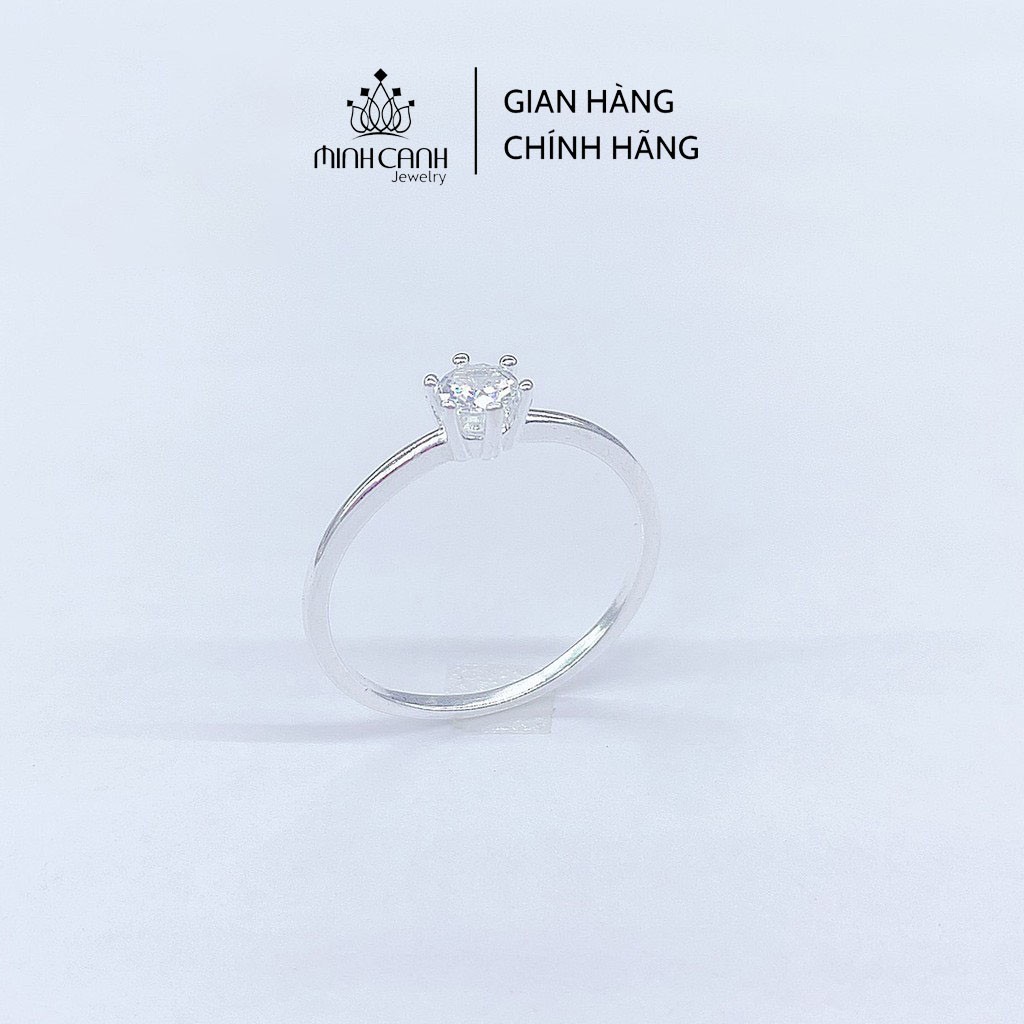 Nhẫn Mảnh 6 Chấu Trơn Bạc Ta - Minh Canh Jewelry