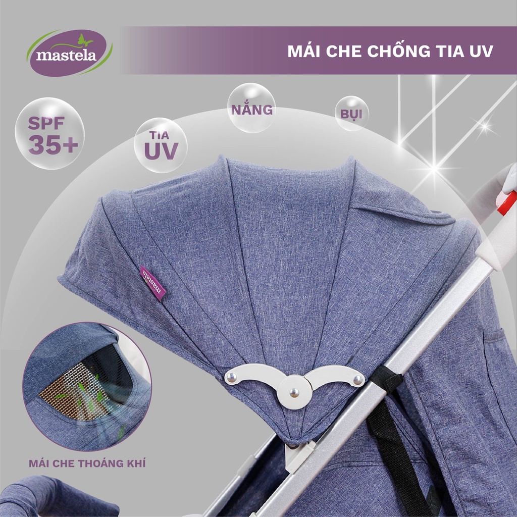 Xe đẩy du lịch cho bé chính hãng Mastela MSTL419 - BS - A2 hợp kim cao cấp siêu nhẹ dễ dàng gấp gọn, bảo hành 12 tháng