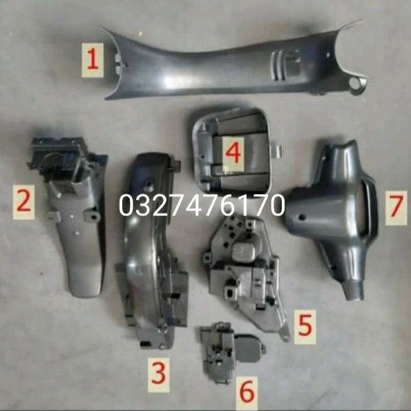 Bộ 7 nhựa nhám đen xe WAVE thái, Alpha, ZX zin honda