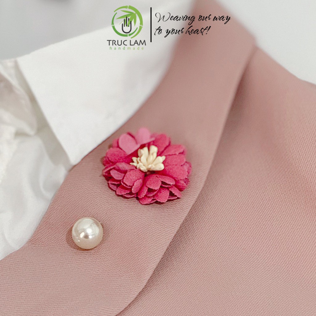 Phụ Kiện Ghim Cài Áo Nữ Bông Hoa Cúc Trúc Lâm Handmade