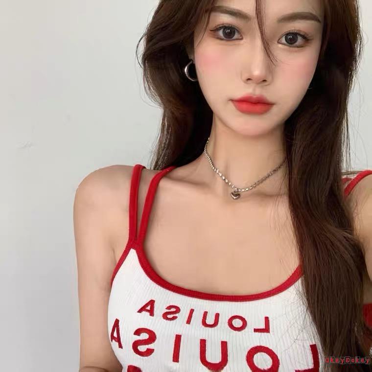 Áo Croptop Không Tay Thêu Chữ Thời Trang Dành Cho Nữ