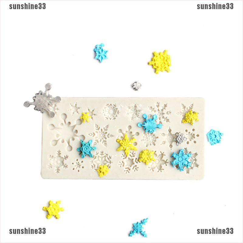 Khuôn Silicone Làm Bánh / Xà Phòng / Sô Cô La Hình Bông Tuyết DIY