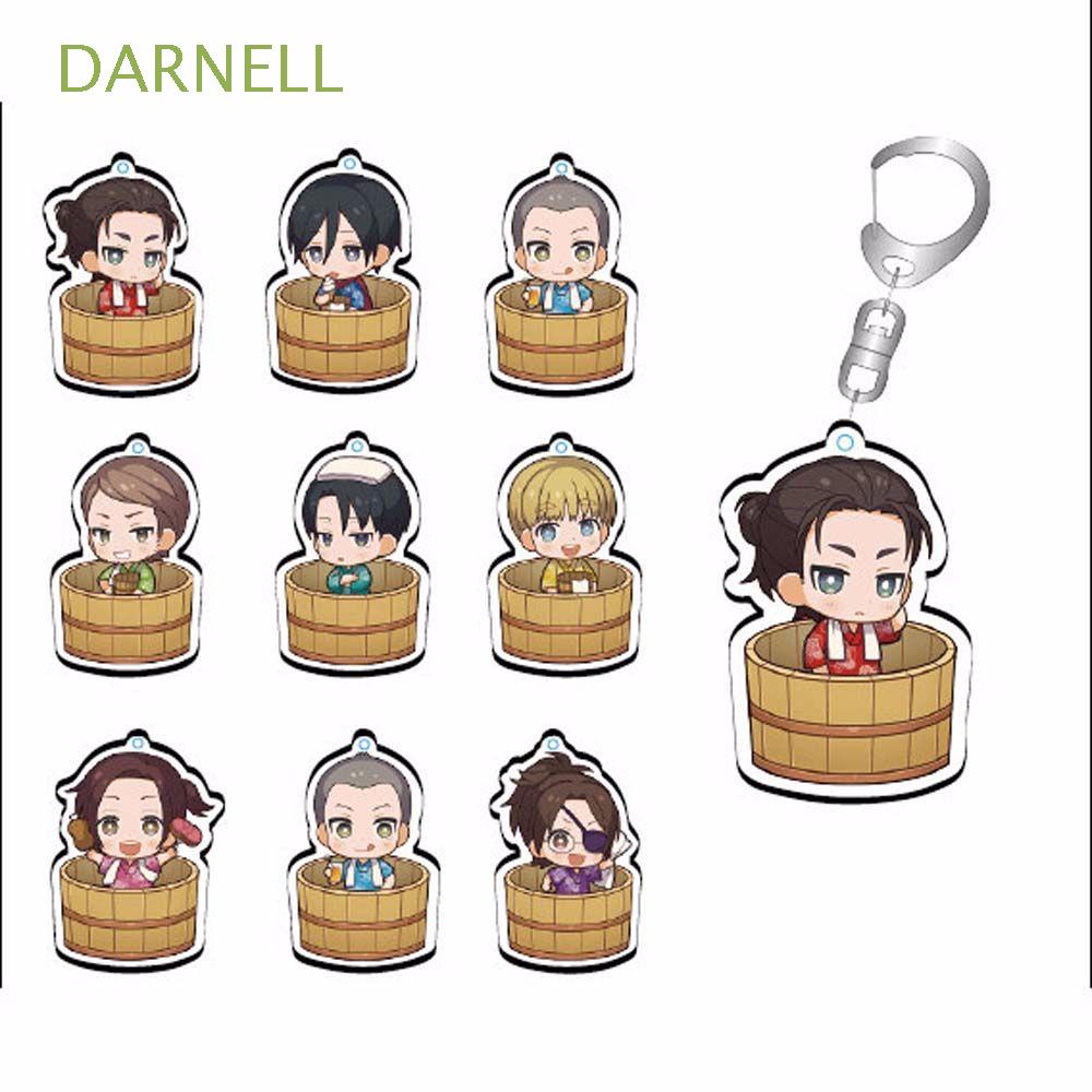 Móc Khóa Nhựa Acrylic Hai Mặt Họa Tiết Attack on Titan Dễ Thương