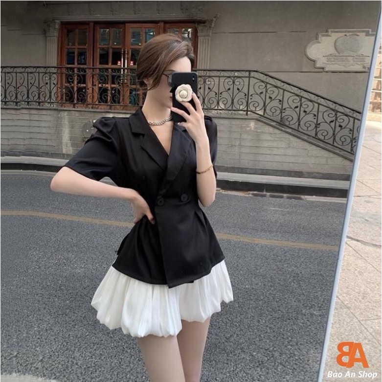 Sét bộ nữ áo vest + chân váy bí siêu hót | BigBuy360 - bigbuy360.vn