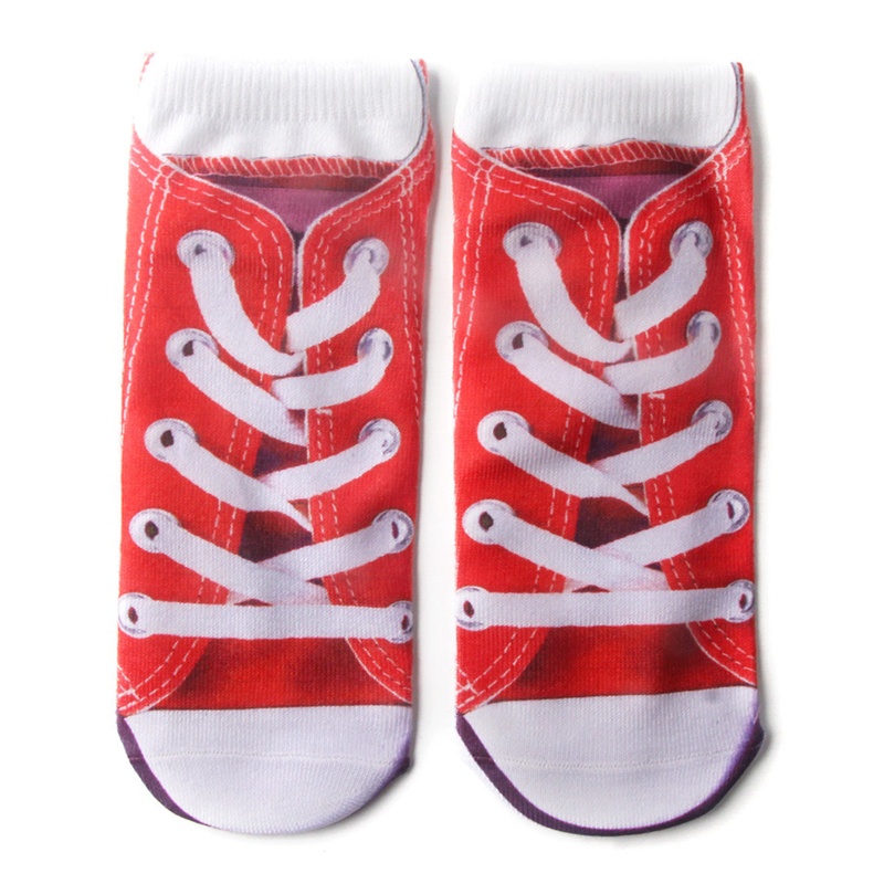 Vớ cotton cổ thấp in họa tiết 3d tùy chọn vui nhộn sáng tạo cho nam và nữ