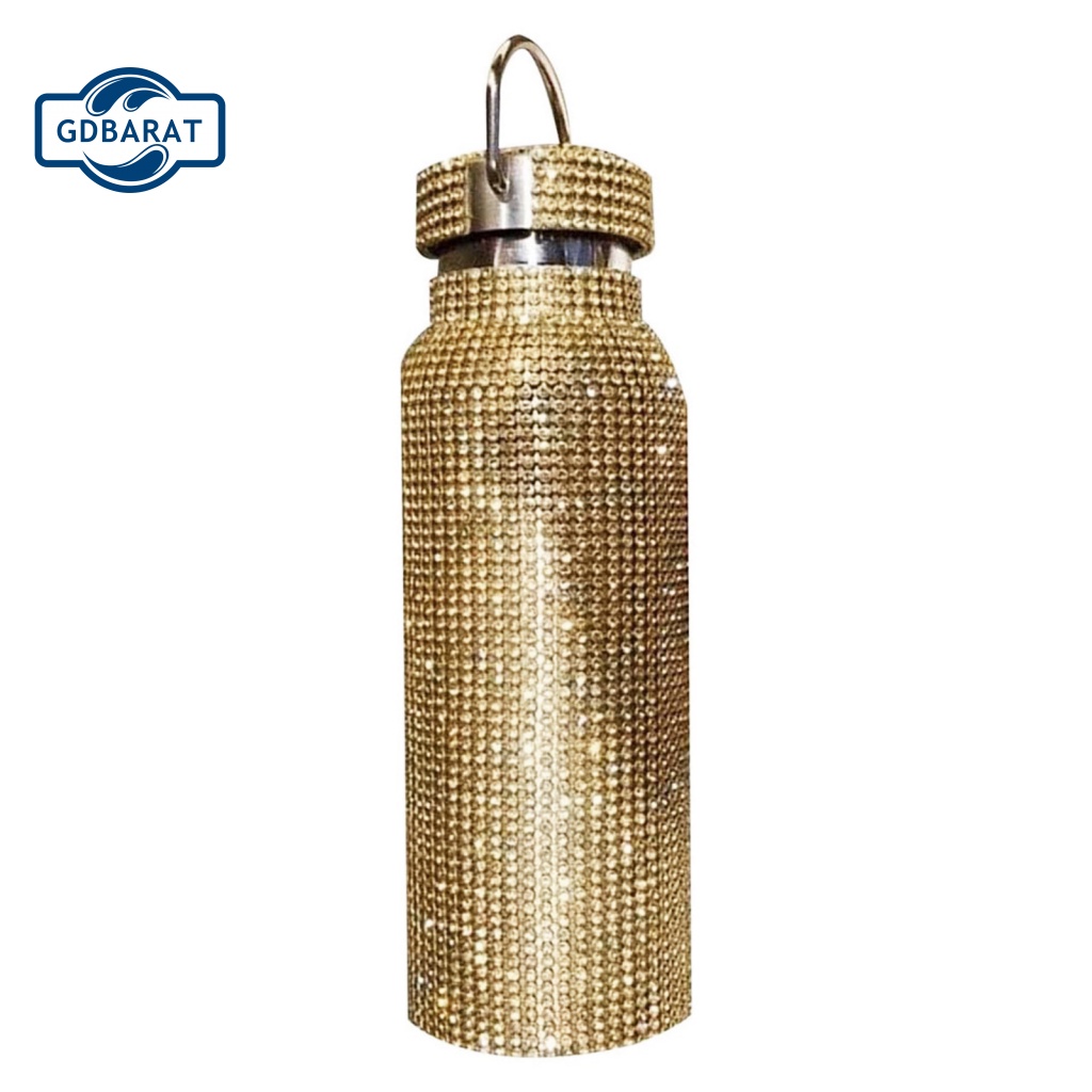 Bình Đựng Nước Giữ Nhiệt Bằng Thép Không Gỉ Đính Kim Cương Giả