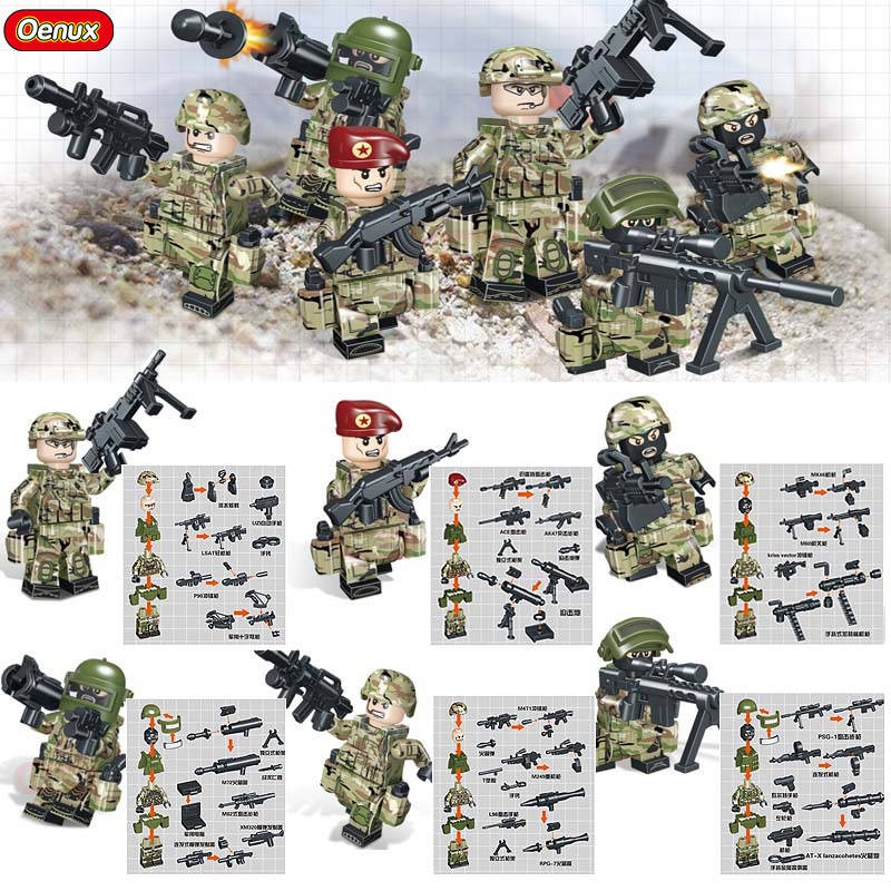 COMBO 6 Lính Biệt Đội Alpha Camo Đẹp Kèm Phụ Kiện Như Hình TBS41-46