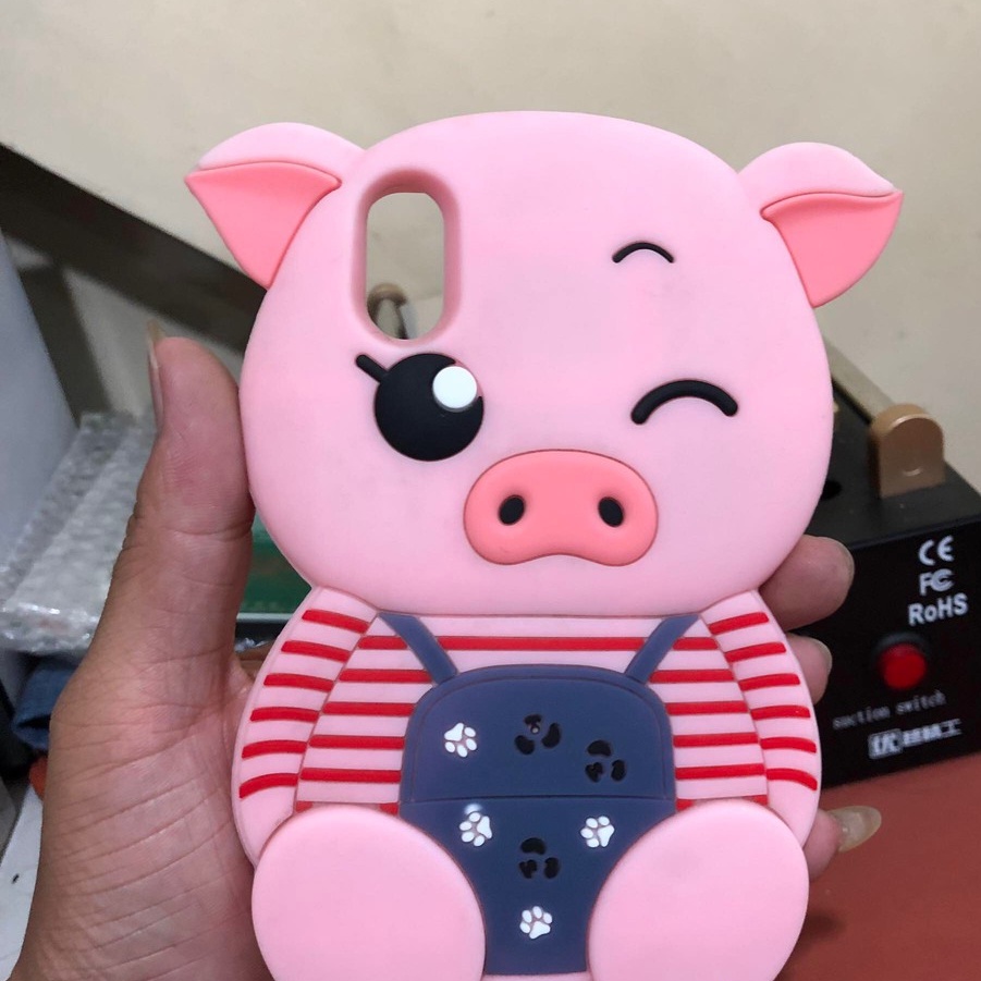 ỐP LƯNG CAO SU DẺO HÌNH HEO DỄ THƯƠNG IPHONE X/XS