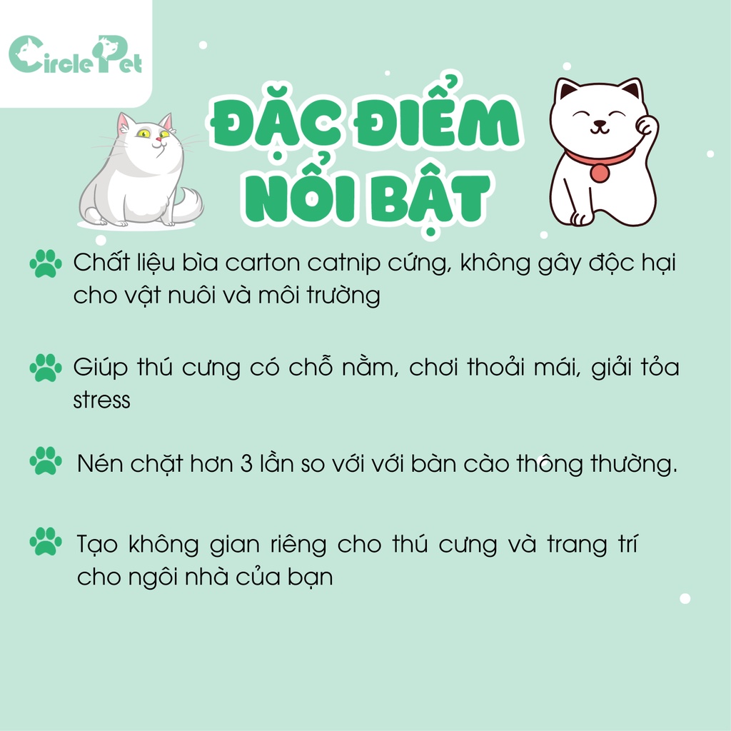 Trụ Cào Cho Mèo ICLE Nhiều Loại Đáng Yêu Giúp Mèo Giải Stress 42x31x51cm - Circle Pet