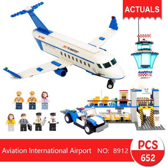 [Giá cực sốc] - Đồ chơi  Lego 8912 - sân bay và máy bay chở khách cỡ vừa