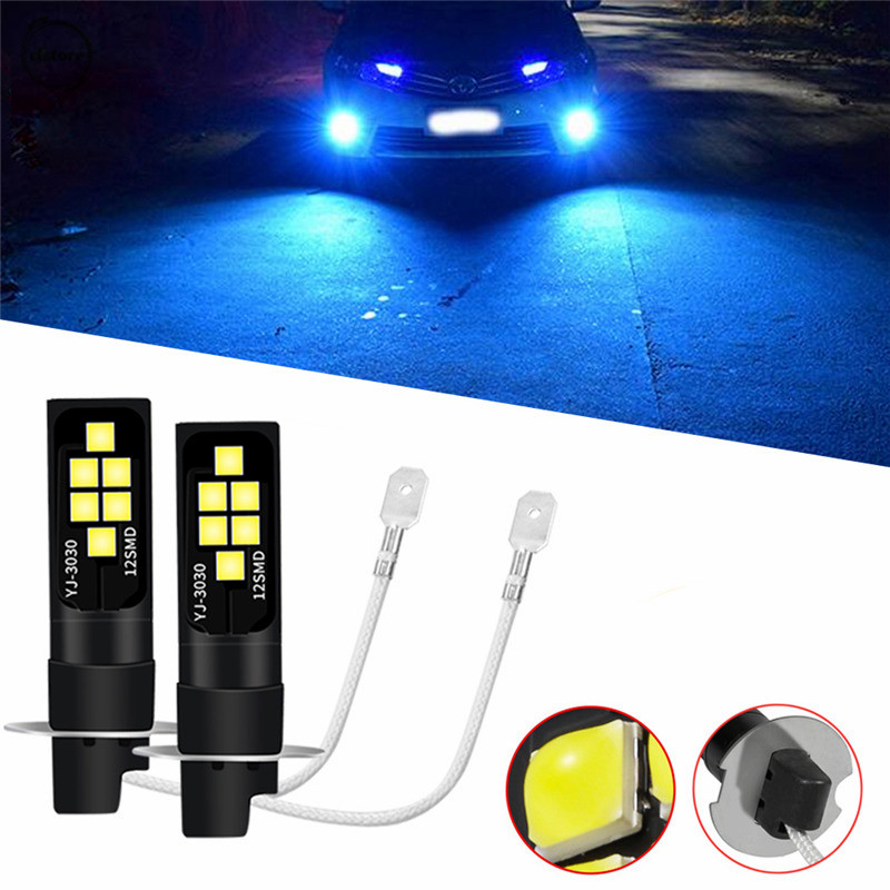 2 Đèn LED chống sương mù cho xe hơi 3030 12SMD 6000K H3