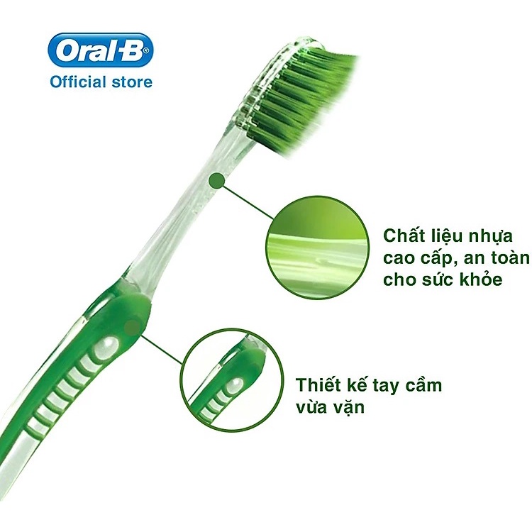 Bàn chải đánh răng Oral-B tinh chất trà xanh Gum Care Green Tea vỉ 1 cây