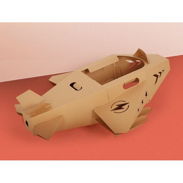 [Tặng bộ bút sáp] Nhà bìa carton mô hình máy bay