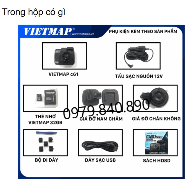 VIETMAP C61 PRO 2022 - Camera hành trình có cảnh báo tốc độ