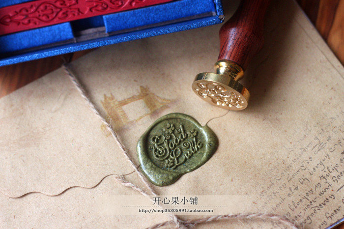 Dấu sáp niêm phong LETTER seal stamp (kèm cán gỗ)