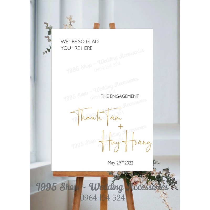 Bảng welcome đám cưới, bảng lễ gia tiên, bảng tên đám cưới