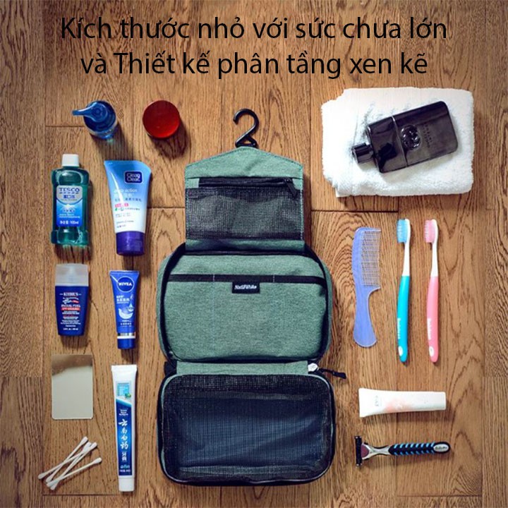 [CHÍNH HÃNG] Túi Đựng Mỹ Phẩm, Đồ Du Lịch Cá nhân, Dã Ngoại NatureHike NH18X030-B, 2 Ngăn Khô, Ướt Riêng Biệt.