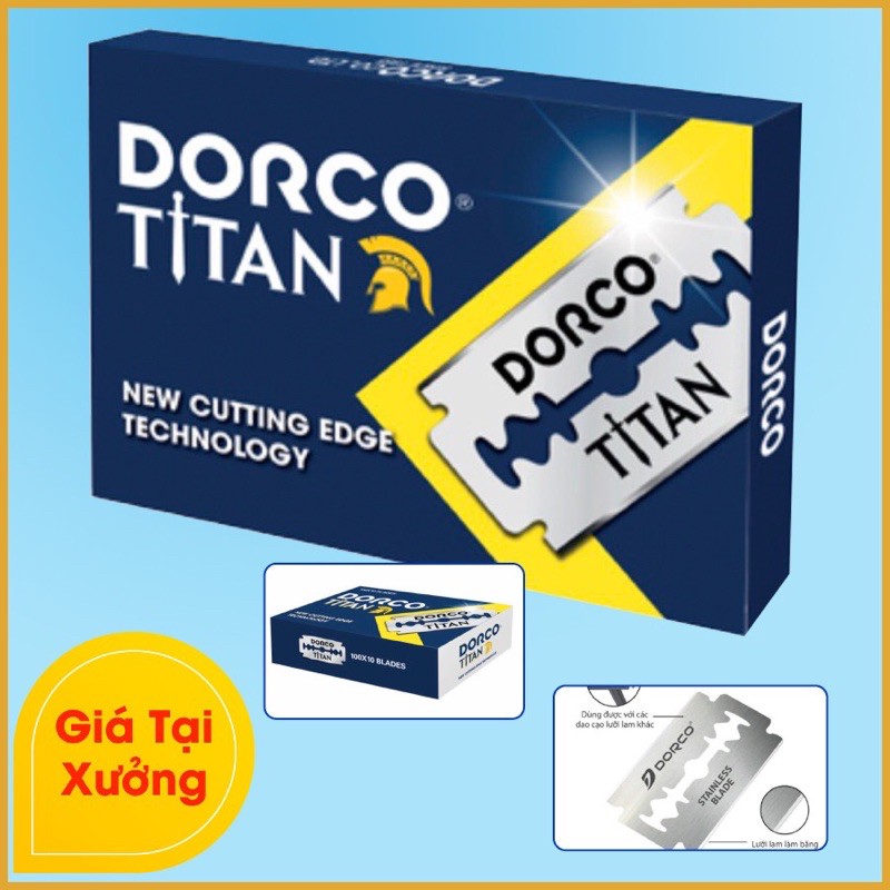 [ 1 Vỉ = 100 lưỡi ] Lưỡi Lam Dorco TiTan Chính Hãng - Phân Phối Độc Quyền Cho Thợ Tóc