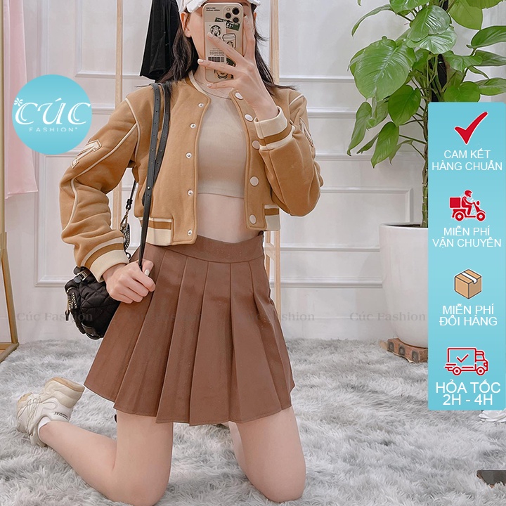 Chân váy xếp ly Cúc Fashion chân váy tennis nữ dáng ngắn xòe cao cấp 2 lớp phong cách trẻ trung CV806