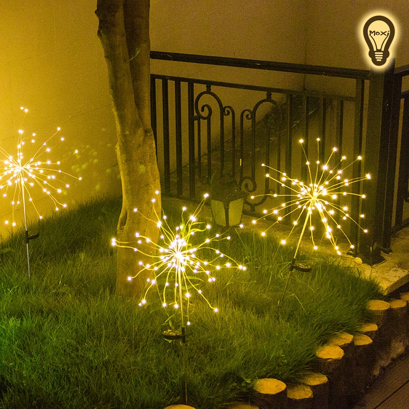 Đèn led năng lượng mặt trời hình pháo hoa trang trí decor sân vườn ngoài trời ban công MOXI