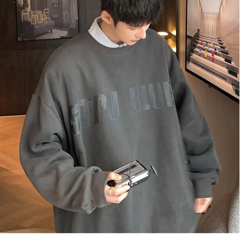 Áo Nỉ Dài Tay Cổ Tròn Form Rộng In Chữ Thời Trang Cho Nam Và Nữ Cỡ M-5XL