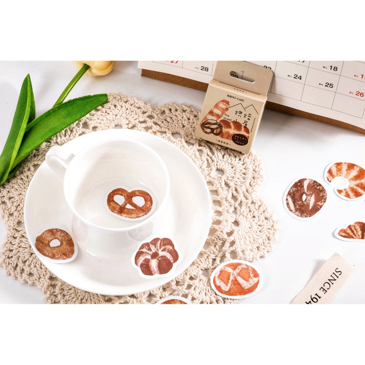 Hộp 45 miếng sticker mẫu bánh mì the bread
