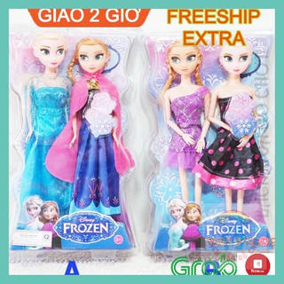 Đồ chơi hộp 2 búp bê ELsa và Anna đẹp có khớp cho bé gái