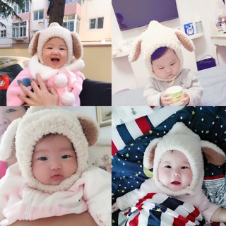 Mũ len lông cừu Koadear Baby 2 tai cho bé