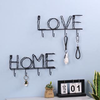 Wrought iron creative hook Nordic nail-free clothes coat hook bathroom hole-free wall coat hook