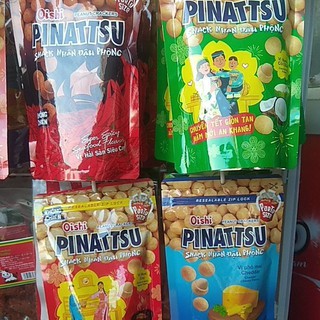 Đậu phộng Pinattsu gói lớn 85g (4 vị: cốt dừa, hải sản, mực, phô mai)