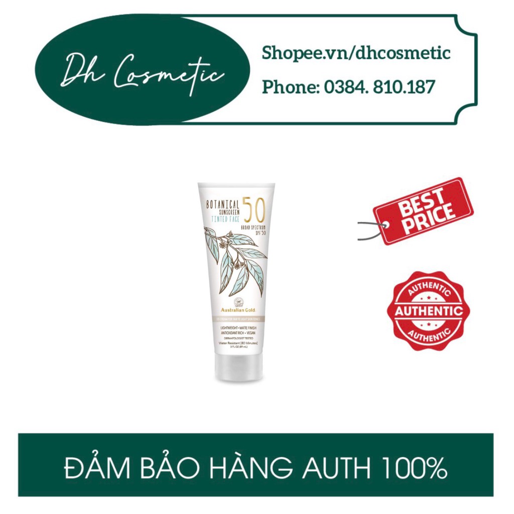Kem Chống Nắng Australian Gold Botanical Sunscreen Tinted Face BB Cream SPF 50