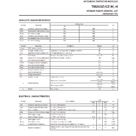 Thyristor  TM25DZ  tháo máy