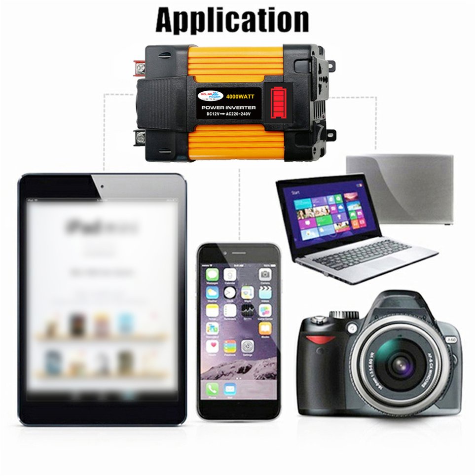 12V to 220V/110V Dual USB Car Power Inverter Converter Modified Sine Wave