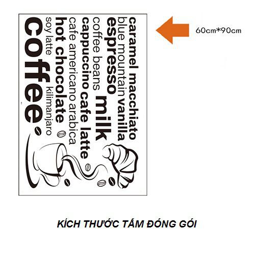 Decal dán tường Coffee - PVC vinyl - DKN025