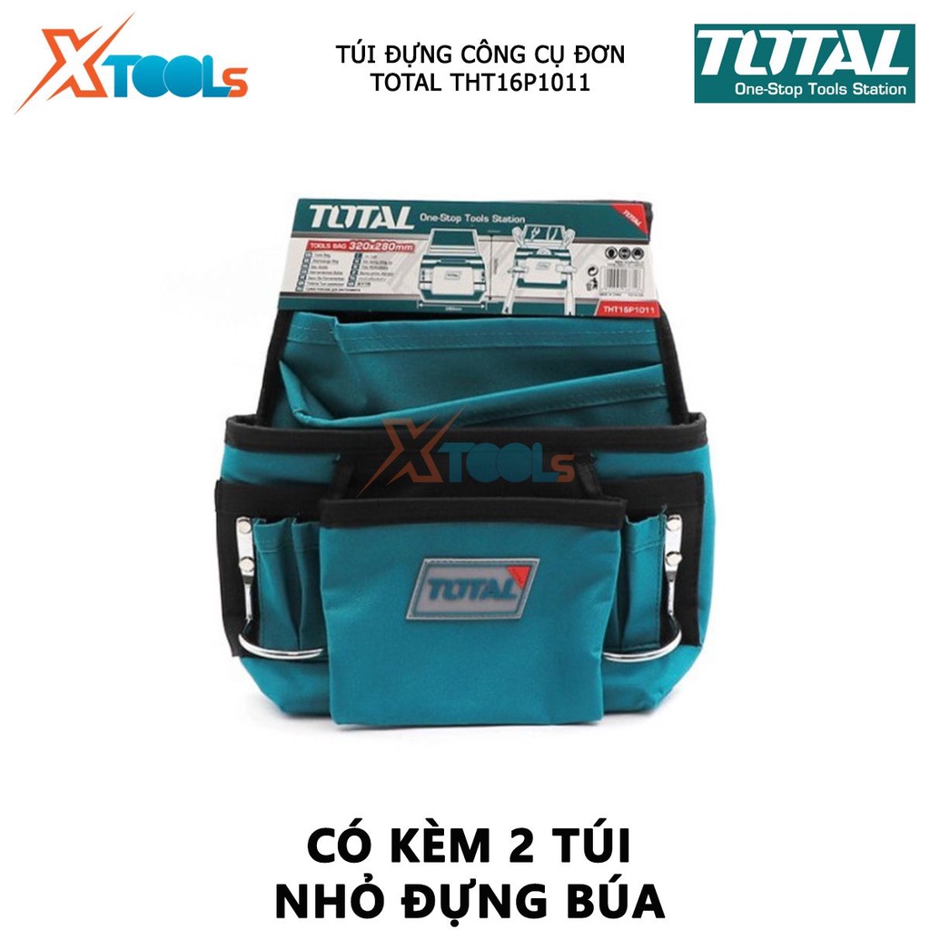 Túi đựng đồ nghề TOTAL THT16P1011 | giỏ đựng công cụ kích thước túi L32*W28cm, chất liệu vải 600D polyester chứa các thi