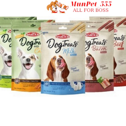 Thức ăn vặt cho chó Snackie Veggie Dog Treat gói 70g nhiều vị