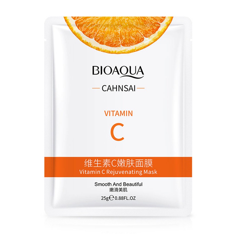 [RẺ VÔ ĐỊCH] Mặt nạ giấy chiết suất cam vàng Vitamin C dưỡng da mụn cấp ẩm thải độc Bioaqua | Thế Giới Skin Care