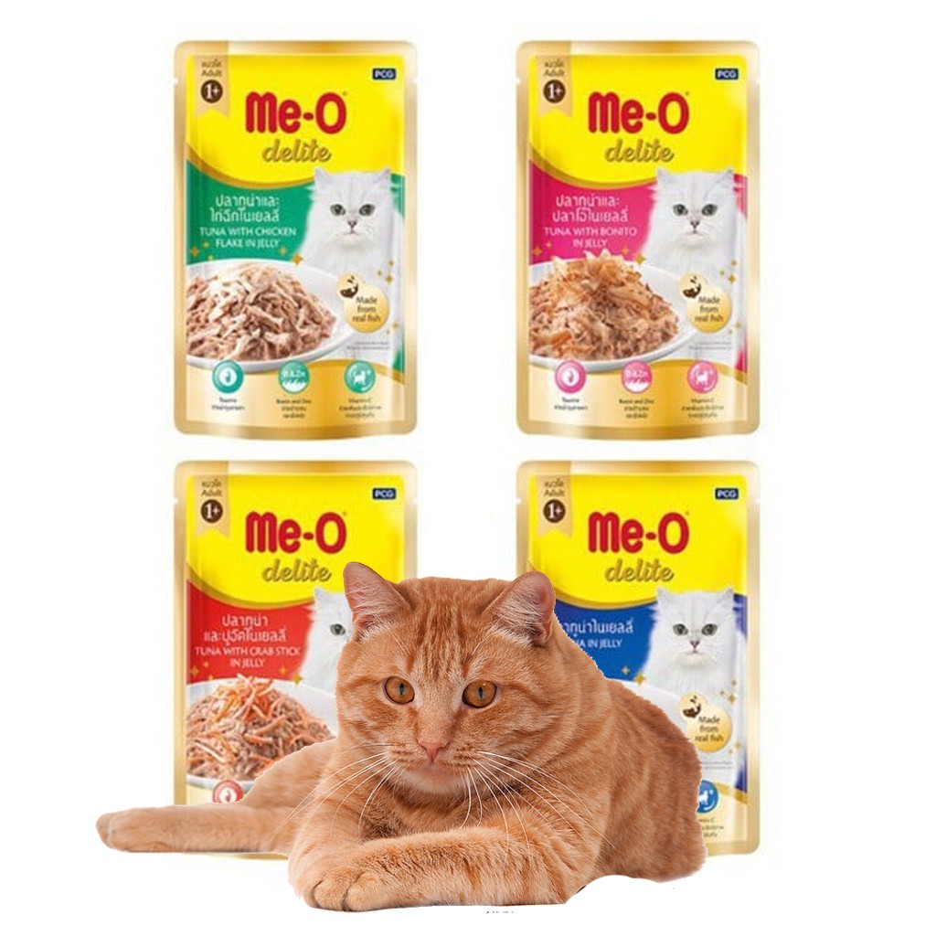 Pate Me-o Delite (4 vị) Thức ăn mèo dạng sốt gói 70gr