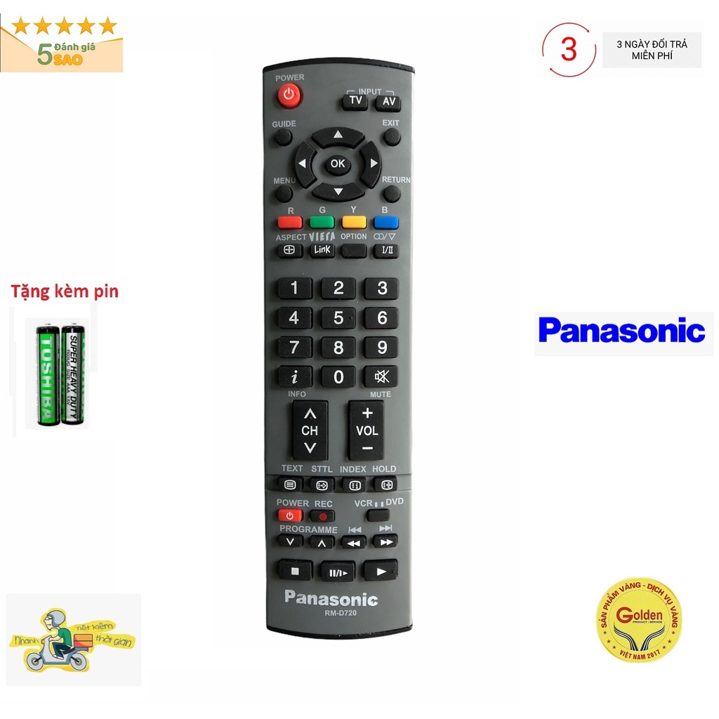 Điều khiển tivi Panasonic đa năng LCD/LED/Smart RM-D720 loại tốt -dùng cho tất cả các dòng tivi panasonic