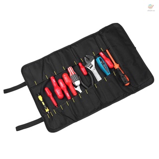 PENGGONG Tool Bag Organizer Oxford Canvas Chisel Roll Rolling Pounch Wearable & Waterproof Repairing Carrying Handle Bag with Belt for Carpenter Hammer Electrician Repair Tools