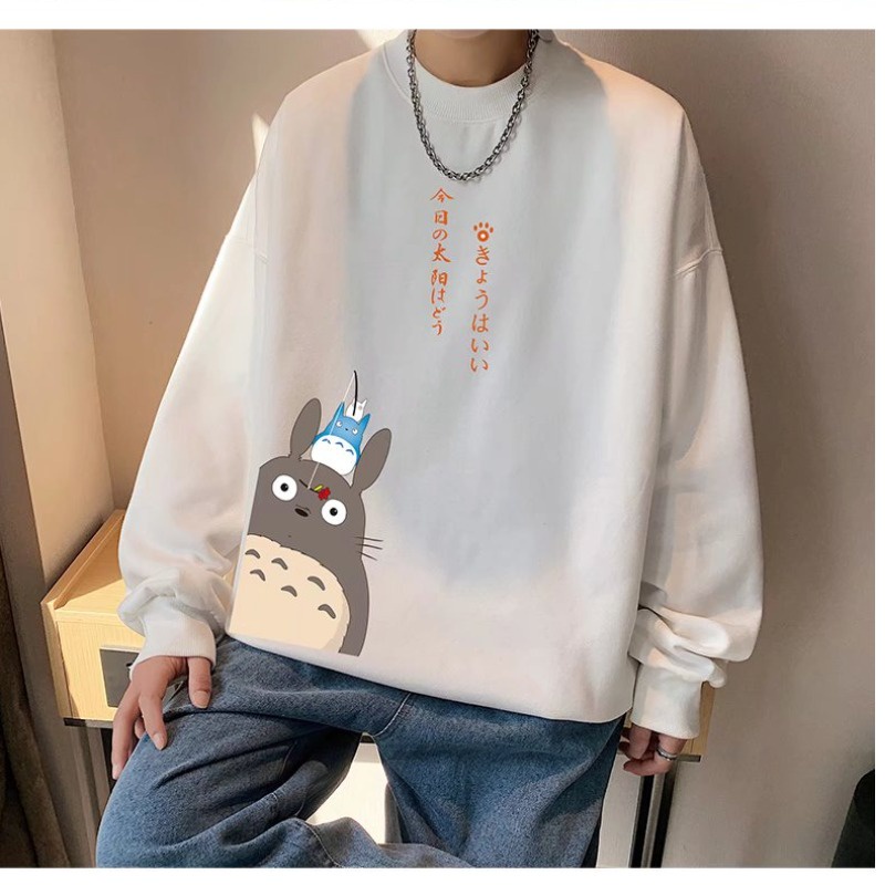 【 M-8XL 】Áo Sweater Hip hop Cổ Tròn Dài Tay Dáng Rộng Thời Trang Cho Nam